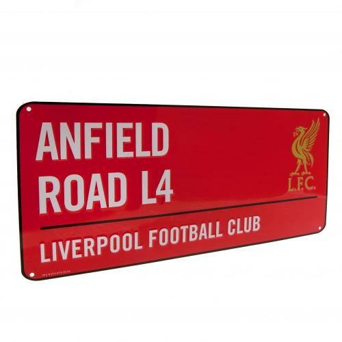 Liverpool fém utcatábla Anfield Road RED
