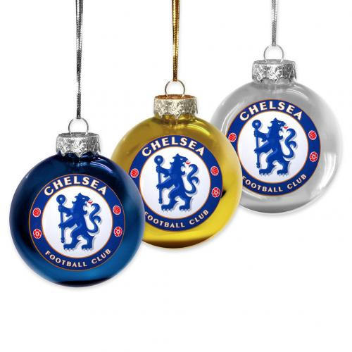 Chelsea 3db-os karácsonyfa dísz gömb Crest