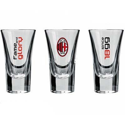 AC Milan üveg feles pohár 3db-os Glory