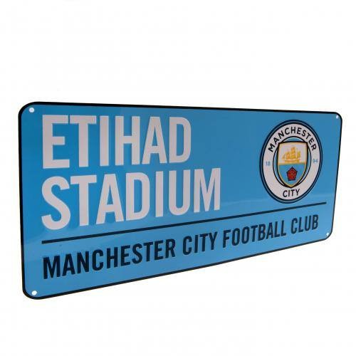 Manchester City fém utcatábla nagy New Etihad Blue