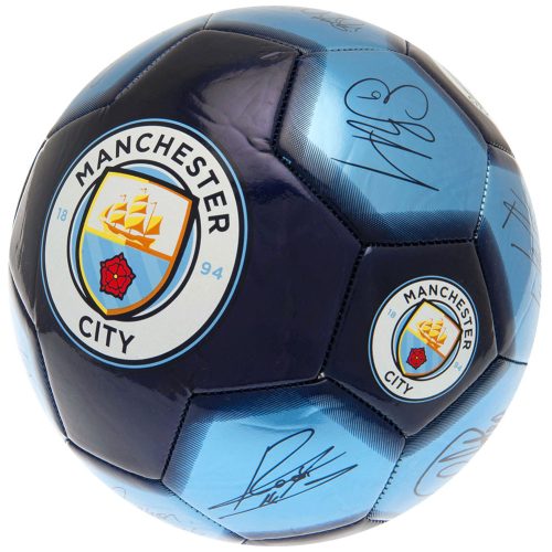 Manchester City aláírásos labda 5' Metalic Blue 2