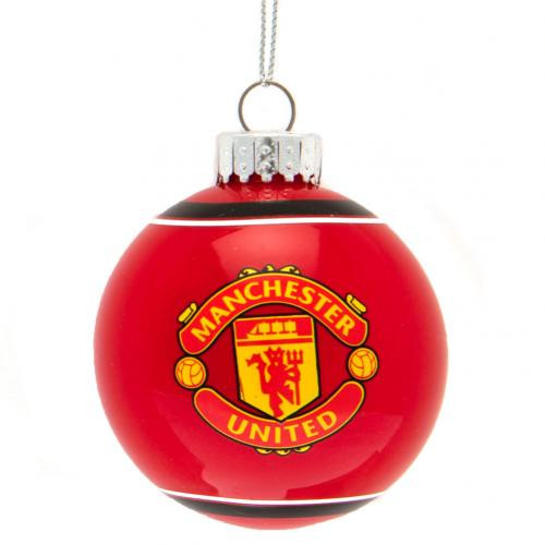 Manchester United FC üveg karácsonyfadísz gömb Crest