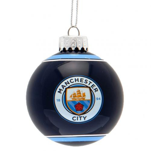 Manchester City FC karácsonyfa dísz üveg gömb Crest