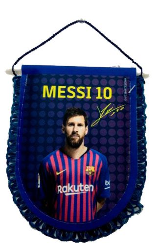 FC Barcelona autós zászló 2 oldalas Messi aláírásos