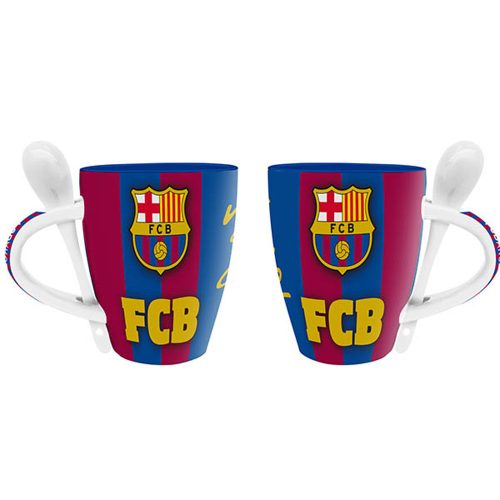 FC Barcelona kerámia cappuccinos bögre kanállal Crest