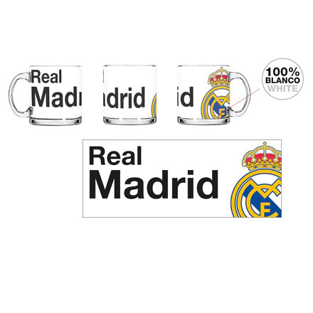 Real Madrid FC üveg bögre Blanco