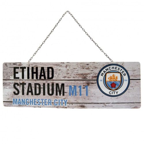 Manchester City FC fa erezetű fém utcatábla