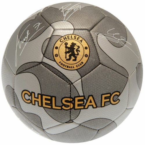 Chelsea FC aláírásos labda Carbon Silver - normál méret (5-ös)