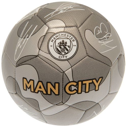 Manchester City FC aláírásos labda Carbon Silver