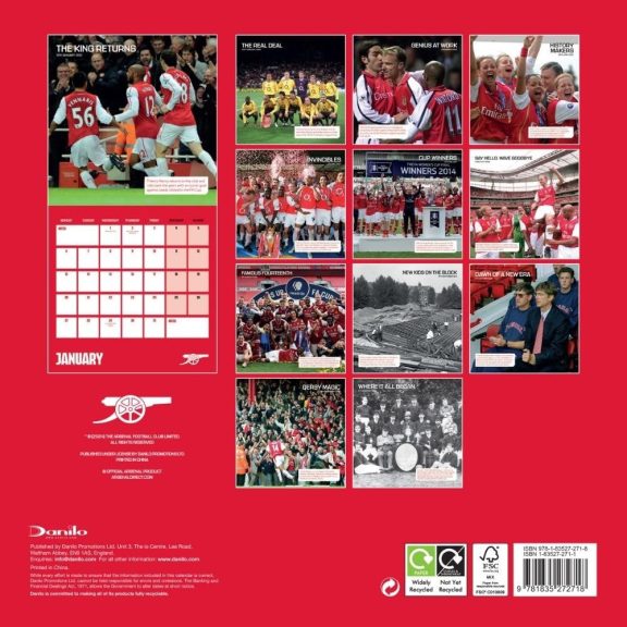 Arsenal FC fali naptár 2025 