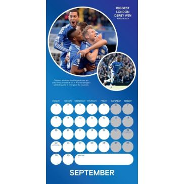 Chelsea FC 30x30cm-s falinaptár 2025