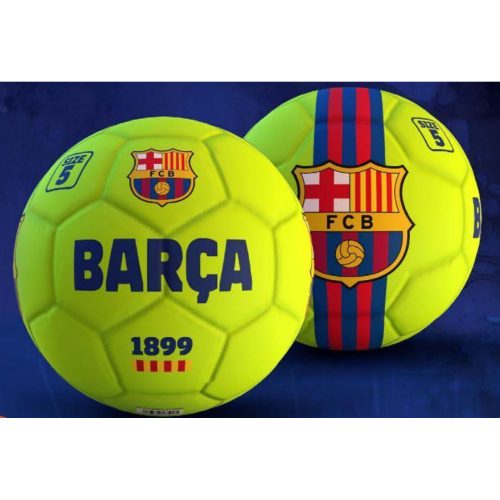 FC Barcelona focilabda – normál 5-ös méret, neonsárga, klubcímerrel