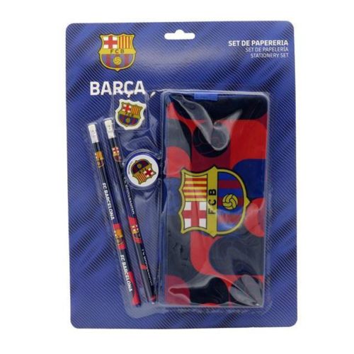FC Barcelona írószerkészlet ceruzatartóval – 5 db-os szett