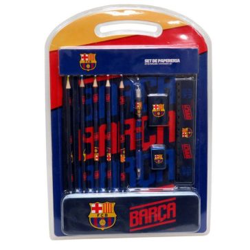 FC Barcelona írószer szett fém tolltartóval