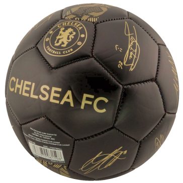 Chelsea FC focilabda 5-ös méret fekete arany címerrel