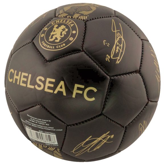 Chelsea FC focilabda 5-ös méret fekete arany címerrel