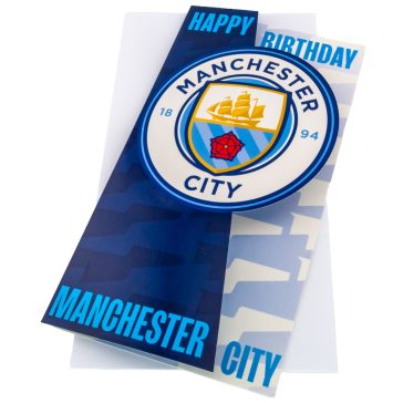 Manchester City FC címeres születésnapi üdvözlőkártya
