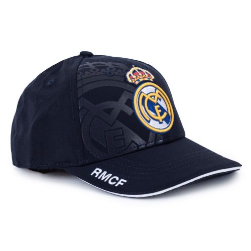 Real Madrid szurkolói sapka – sötétkék, dombornyomott logóval