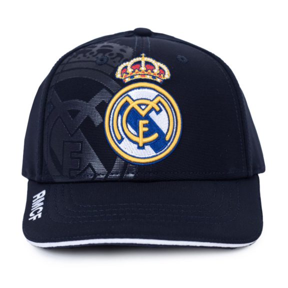 Real Madrid szurkolói sapka – sötétkék, dombornyomott logóval Real Madrid szurkolói sapka – sötétkék, dombornyomott logóval