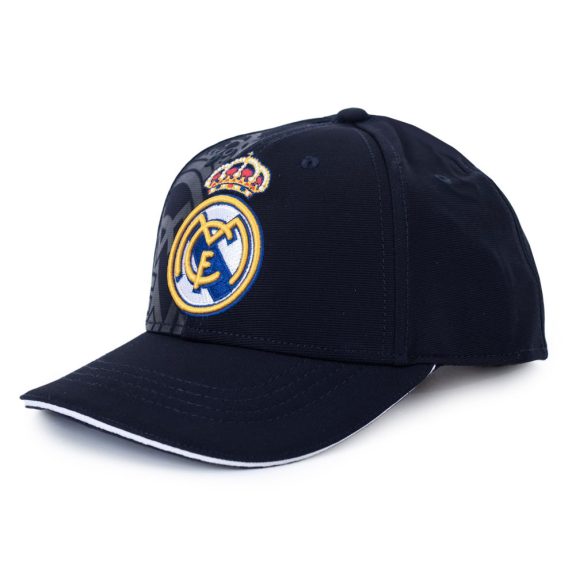 Real Madrid szurkolói sapka – sötétkék, dombornyomott logóval Real Madrid szurkolói sapka – sötétkék, dombornyomott logóval