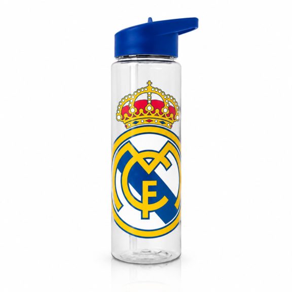 Real Madrid átlátszó műanyag kulacs szívószállal 600 ml