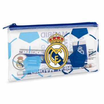   Real Madrid átlátszó tolltartó 5 részes írószer szettel