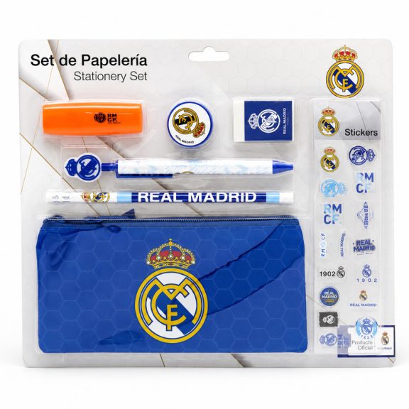 Real Madrid iskolai írószer szett matricával, 7 részes Real Madrid iskolai írószer szett matricával, 7 részes