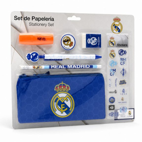 Real Madrid iskolai írószer szett matricával, 7 részes Real Madrid iskolai írószer szett matricával, 7 részes