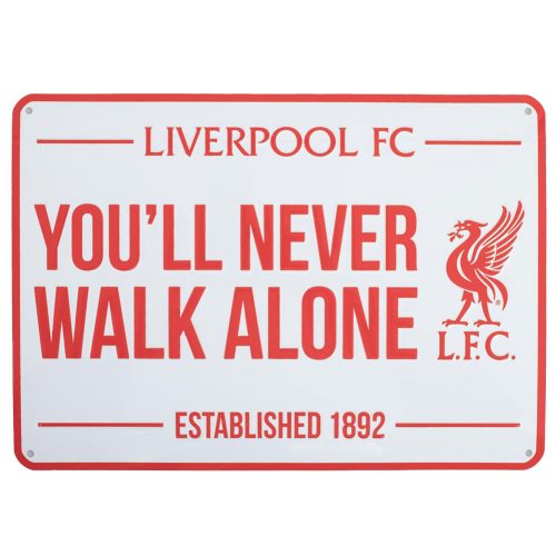 Liverpool FC "You'll Never Walk Alone" (YNWA) fém tábla