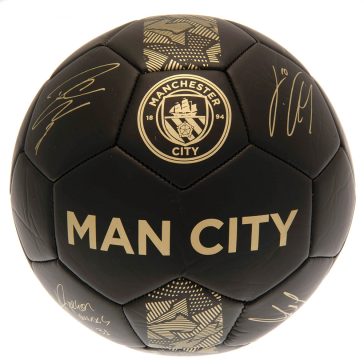  Manchester City FC focilabda – Aláírásos arany változat, normál méret (5-ös)