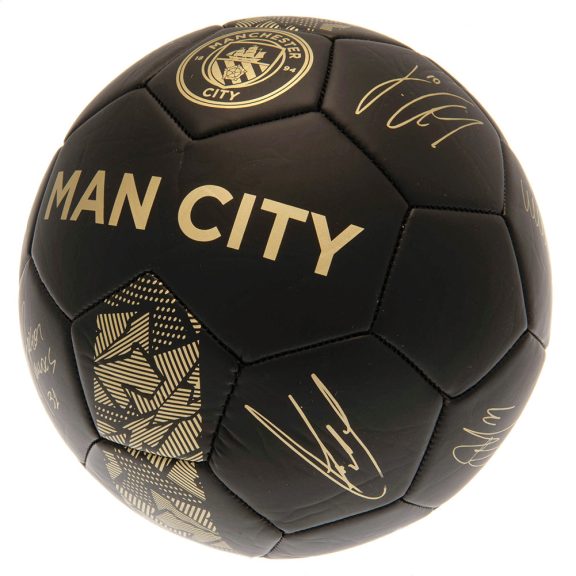 Manchester City FC focilabda – Aláírásos arany változat, normál méret (5-ös)