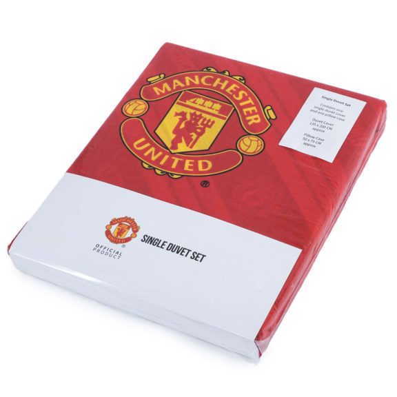 Manchester United FC ágyneműhuzat szett egyszemélyes csíkos mintával