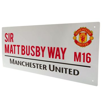   Manchester United FC fém utcatábla Sir Matt Busby Way dizájn