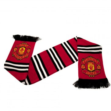   Manchester United FC Stripe kötött sál piros csíkos mintával
