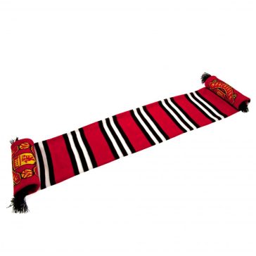   Manchester United FC Stripe kötött sál piros csíkos mintával