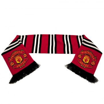   Manchester United FC Stripe kötött sál piros csíkos mintával