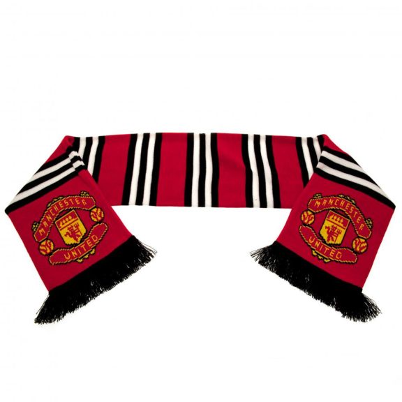 Manchester United FC Stripe kötött sál piros csíkos mintával