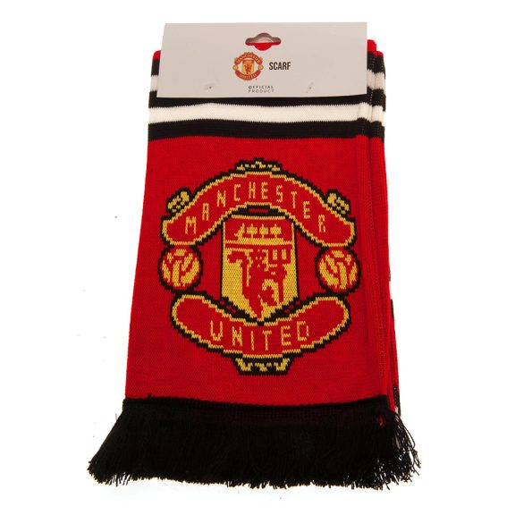 Manchester United FC Stripe kötött sál piros csíkos mintával
